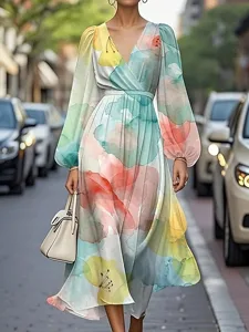 damen-midikleid-freizeitkleid-druckkleid-blau-2