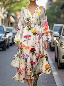 damen-midikleid-freizeitkleid-druckkleid-rosa-3