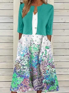 damen-midikleid-freizeitkleid-kleid-set-grun-3