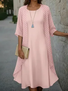 damen-midikleid-freizeitkleid-kleid-set-rosa-3