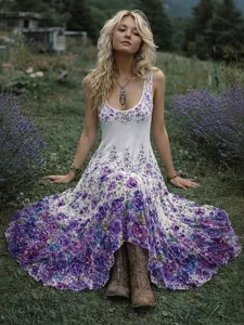 damen-midikleid-freizeitkleid-schwingkle-purpur-3