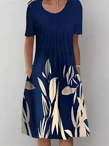 damen-midikleid-freizeitkleid-sommerklei-marineblau-5