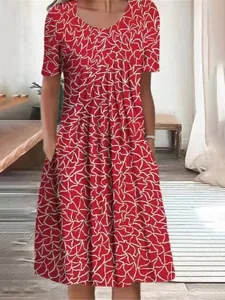 damen-midikleid-freizeitkleid-sommerklei-rote-2