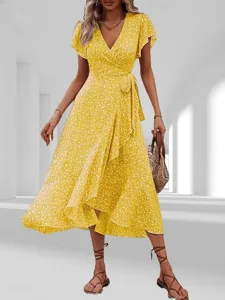 damen-midikleid-freizeitkleid-wickelklei-gelb-1