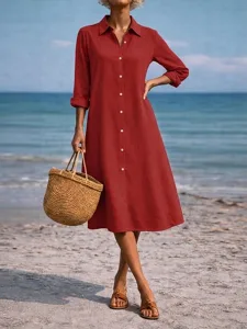 damen-midikleid-hemdblusenkleid-freizeit-wein-3