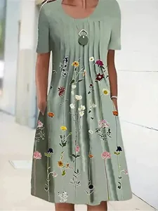 damen-midikleid-kunstbaumwollleinen-shif-grun-8