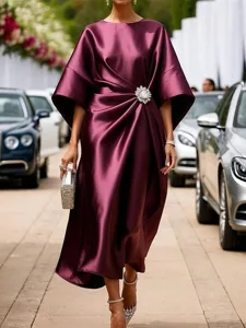 damen-midikleid-satinkleid-halbformelles-wein-4