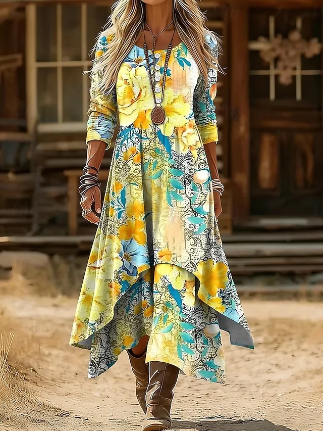 damen-midikleid-shiftkleid-lassig-taglic-gelb-3