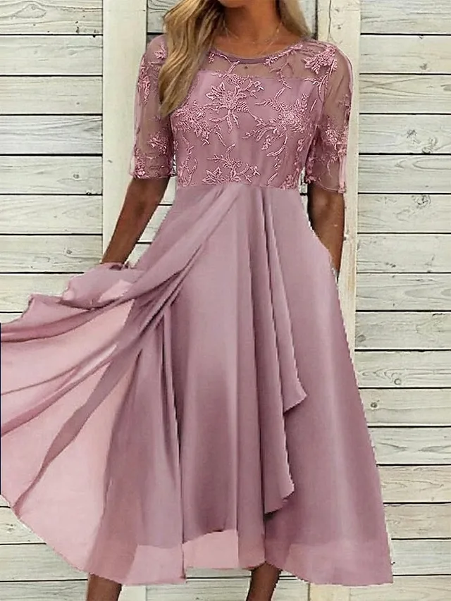 damen-midikleid-spitzenkleid-cocktailkle-rosa-6