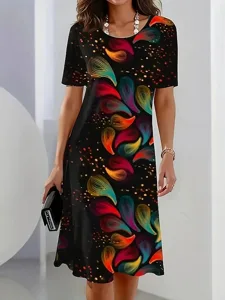 damen-midikleid-t-shirt-kleid-shiftkleid-schwarz-14