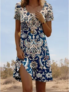 damen-mini-kleid-boho-petite-kleid-t-shi-blau-45