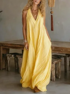 damen-minikleid-baumwoll-mischung-freize-gelb-4