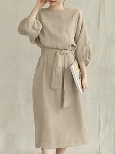 damen-minikleid-baumwoll-mischung-shiftk-khaki-5