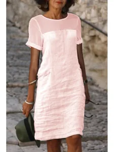 damen-minikleid-baumwoll-mischung-shiftk-rosa-4