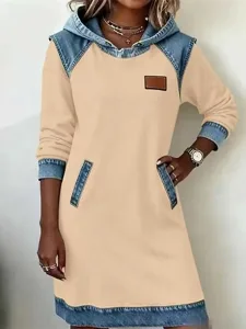 damen-minikleid-kapuzenkleid-freizeitkle-gelb-4