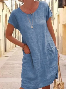 damen-minikleid-shiftkleid-baumwoll-lein-blau-1