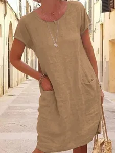 damen-minikleid-shiftkleid-baumwoll-lein-khaki-7