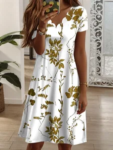 damen-minikleid-t-shirt-kleid-sommerklei-dunkelgelb-8