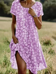 damen-minikleid-t-shirt-kleid-sommerklei-purpur-3