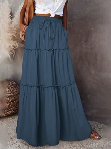 damen-mode-lassig-maxi-hohe-taille-rocke-blau-5