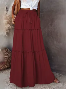 damen-mode-lassig-maxi-hohe-taille-rocke-rote-11