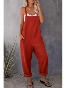 damen-modisch-overall-jumpsuit-seitentas-rote-3