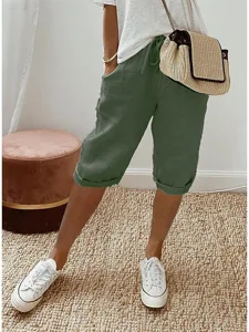 damen-normal-100-baumwolle-chinos-alltag-dunkelgrun-12