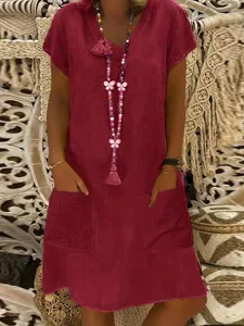 damen-normal-minikleid-kunstbaumwolllein-wein-12