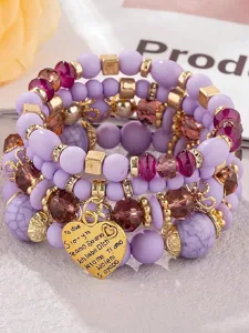 damen-perlenarmband-schick-mode-herz-ele-purpur-3