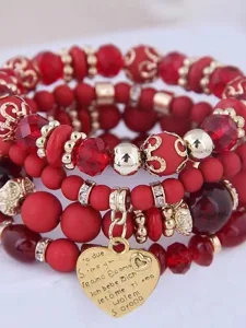 damen-perlenarmband-schick-mode-herz-ele-rote-8