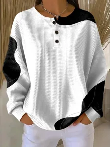 Streifen- und geometrische Kapuzenpullover