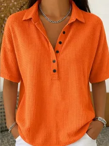 damen-pullover-sweatshirt-knopfe-einfach-orange-8