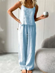damen-pyjama-zweiteilige-sets-schlicht-b-blau-1