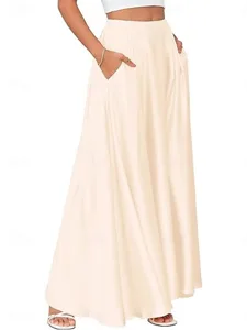 damen-satinrocke-elegant-lassig-maxi-mit-aprikose-7