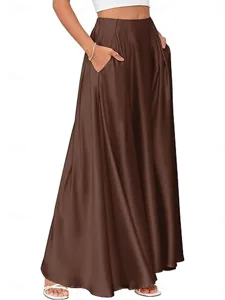 damen-satinrocke-elegant-lassig-maxi-mit-kaffee-3