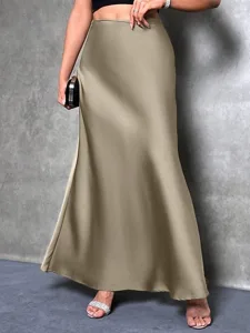 damen-satinrocke-elegant-mode-maxi-hohe-khaki-19