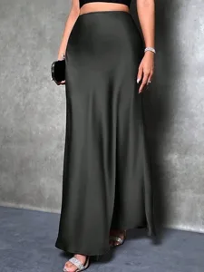 damen-satinrocke-elegant-mode-maxi-hohe-schwarz-22