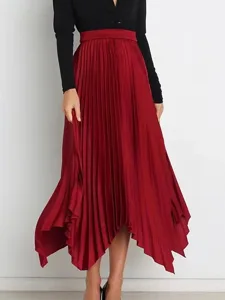 damen-satinrocke-elegant-mode-maxi-hohe-wein-7