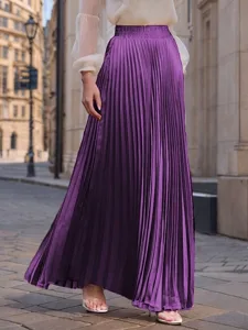 damen-satinrocke-mode-lang-maxi-hohe-tai-purpur-8