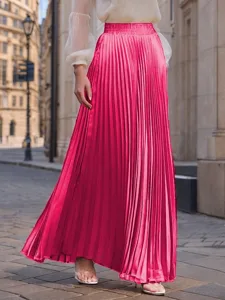 damen-satinrocke-mode-lang-maxi-hohe-tai-rosenrot-7