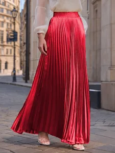damen-satinrocke-mode-lang-maxi-hohe-tai-rote-9
