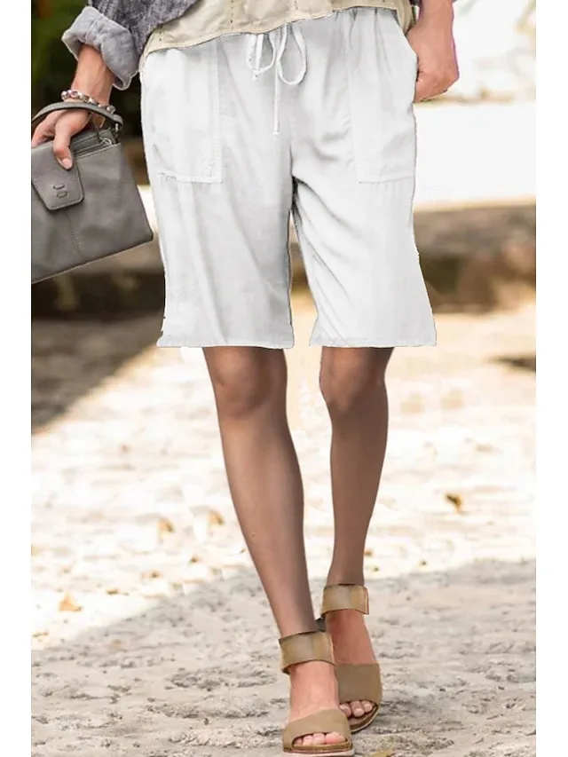 damen-shorts-aus-baumwollleinen-baumwoll-wei-3