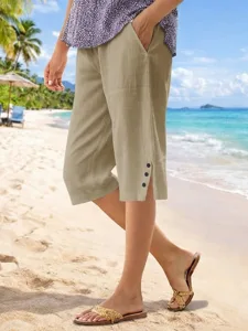 damen-shorts-aus-baumwollleinen-caprihos-khaki-3