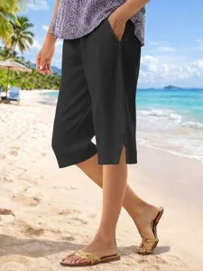 damen-shorts-aus-baumwollleinen-caprihos-schwarz-4