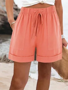 damen-shorts-aus-baumwollleinen-hose-aus-rosa-8