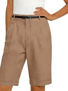 damen-shorts-leinenshorts-schicke-shorts-braun-2