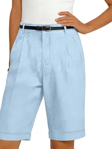 damen-shorts-leinenshorts-schicke-shorts-himmelblau-1