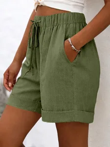 damen-shorts-leinenshorts-sommershorts-s-armeegrun-5