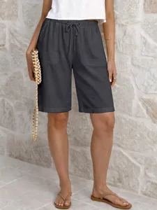 damen-shorts-leinenshorts-sommershorts-s-dunkelgrau-14