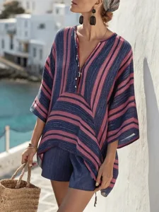 damen-shorts-sets-kunstbaumwollleinen-dr-purpur-3